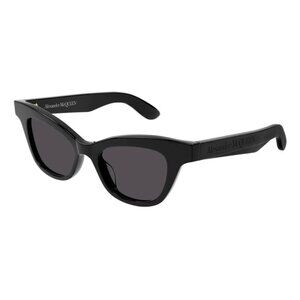 NEW ALEXANDER MCQUEEN SUNGLASSES AM0381S 001 BLACK WOMEN CAT EYE EYEWEAR